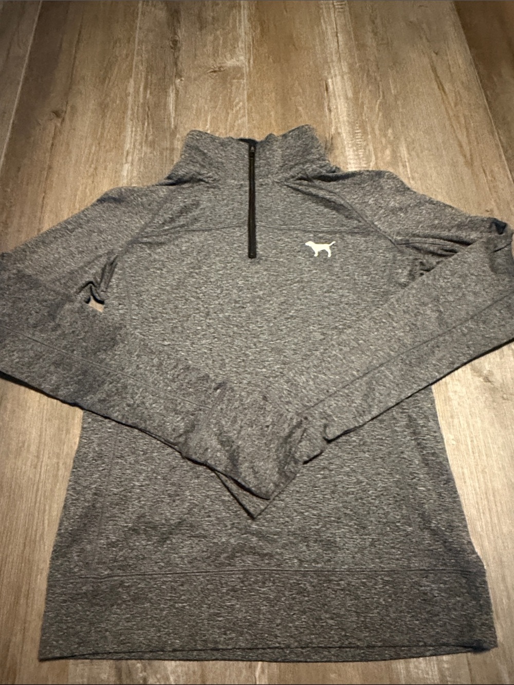 PINK Victoria's Secret Gray Quarter-Zip Pullover